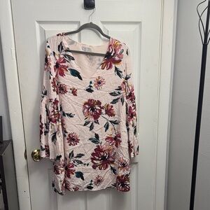 1. State Floral‎ Long Sleeve Dress - Pink and Red